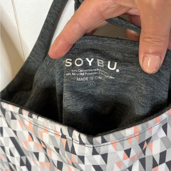 Soybu Black and Pink Graphic Backless Tank Top - Picture 2 of 3